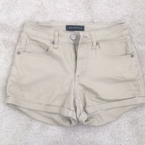 Tan High waisted midi shorts